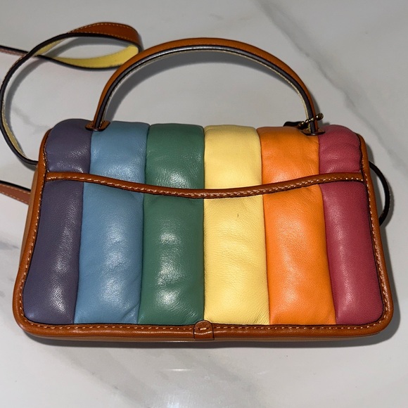 Coach Rainbow Quilted Leather Turnlock Shoulder Bag 20 (2021 Pride) - Picture 7 of 11